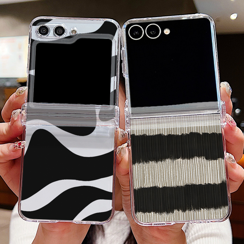 Phone Cases Z Fold 6 - Striped Pattern Transparent Phone Case For