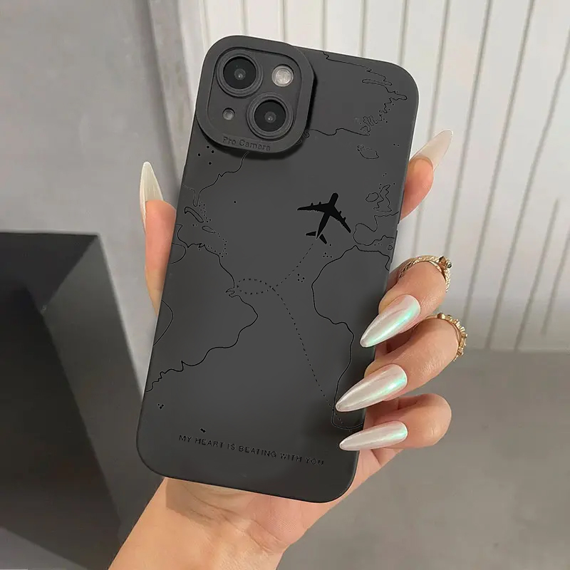 Phone Cases Samsung S23 - Travel-nspired Airplane Route Design Phone Cases