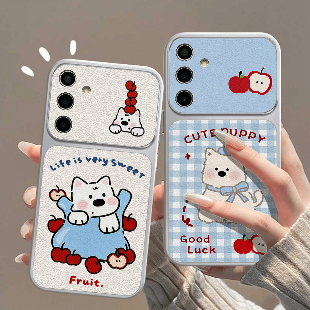 Phone Cases Leather - Cute White Puppy Phone Case For