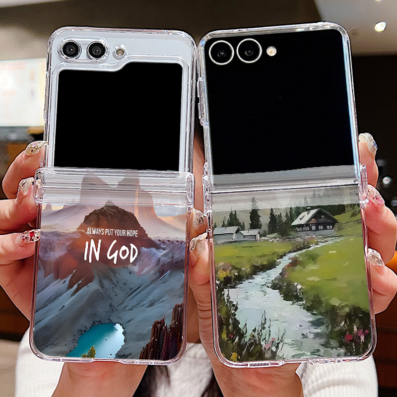 Phone Cases Z Fold 6 - Landscape Pattern Folding Phone Case For