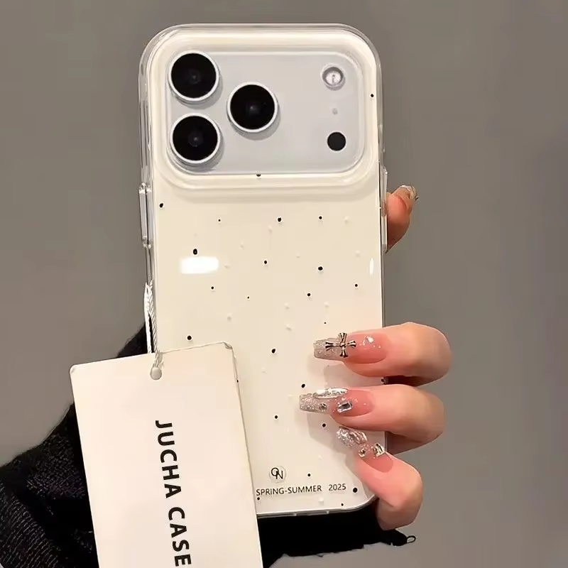 Phone Cases Korean - Simple Korean-Style White splatter Polka Dots