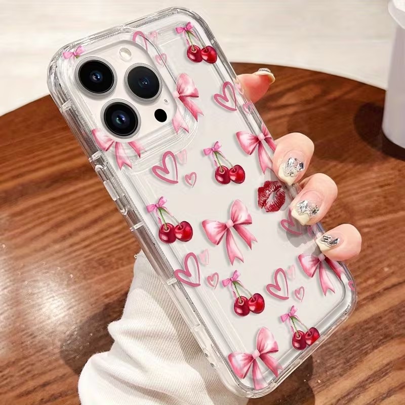 Red Bow Cherry Silicone Clear  - огляд і ціна Phone Cases Cherry