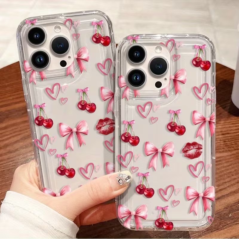 Red Bow Cherry Silicone Clear  - огляд і ціна Phone Cases Cherry