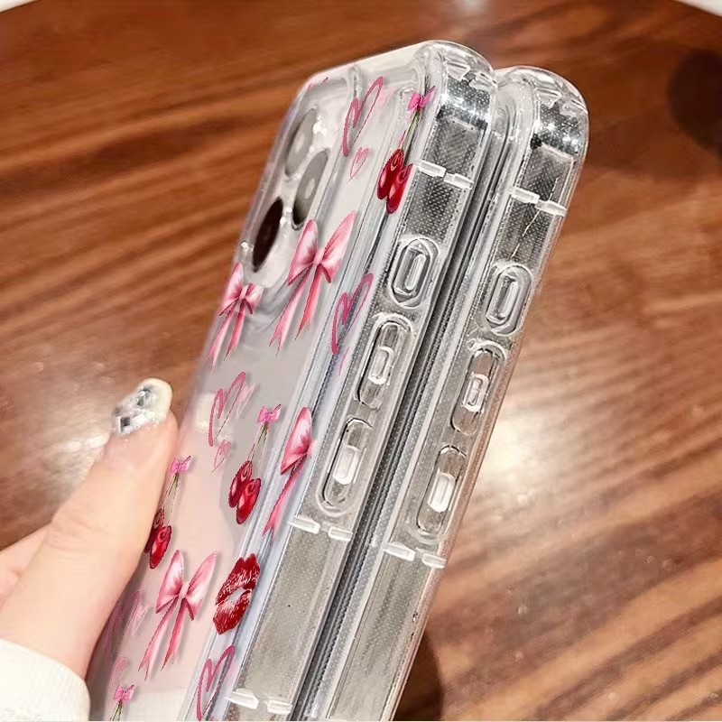 Red Bow Cherry Silicone Clear  - огляд і ціна Phone Cases Cherry