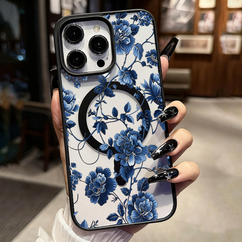 Luxury Vintage Blue Floral Mag - огляд і ціна Phone Cases Unique