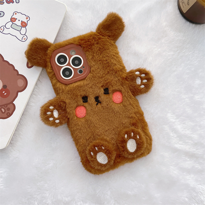 Korean 3D Cartoon Bear Fluffy  - огляд і ціна Phone Cases Iphone 16 Pro