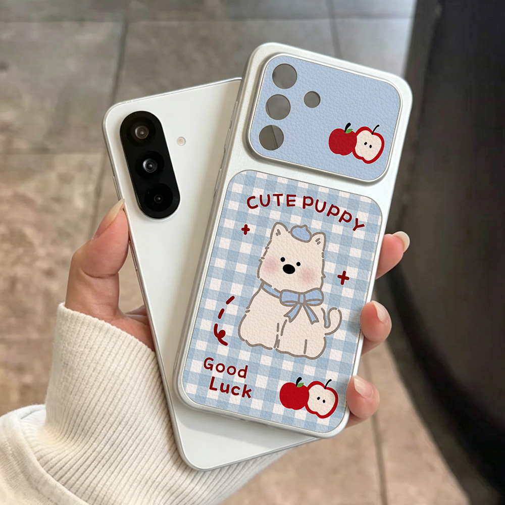 Blue Plaid Puppy Pattern Phone - огляд і ціна Phone Cases Leather