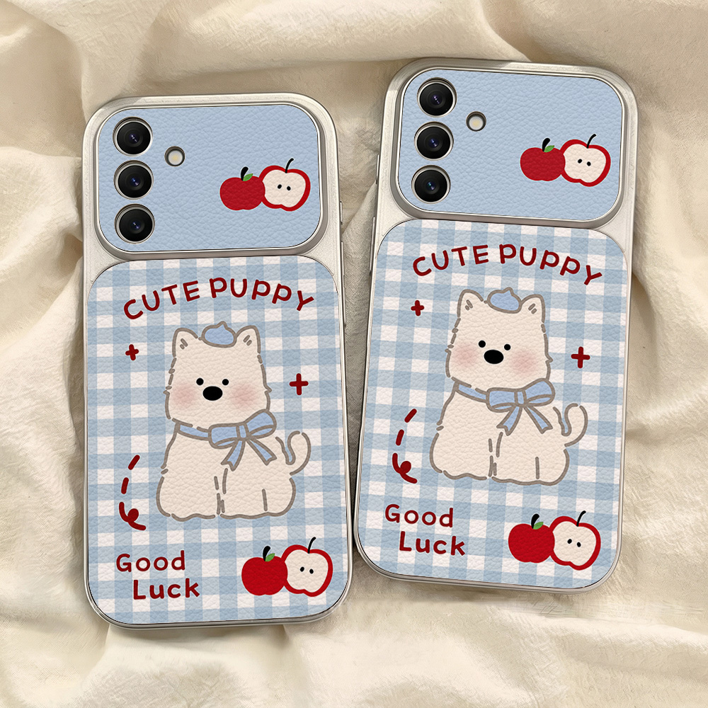 Blue Plaid Puppy Pattern Phone - огляд і ціна Phone Cases Leather