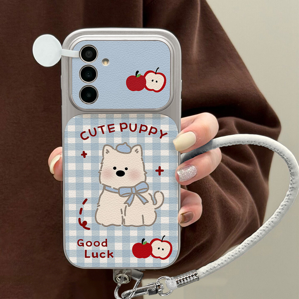 Blue Plaid Puppy Pattern Phone - огляд і ціна Phone Cases Leather