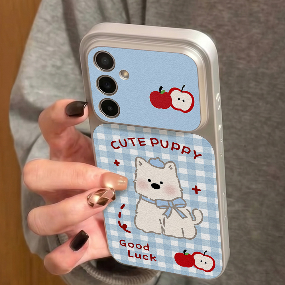 Blue Plaid Puppy Pattern Phone - огляд і ціна Phone Cases Leather