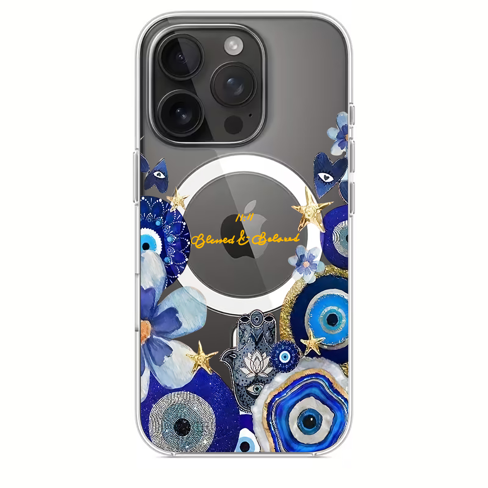Blue Evil Eye & Floral Phone C - огляд і ціна Phone Cases Iphone 16 Pro
