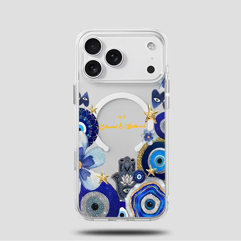 Blue Evil Eye & Floral Phone C - огляд і ціна Phone Cases Iphone 16 Pro