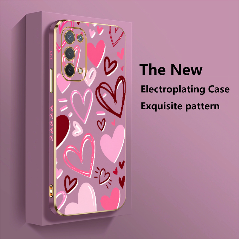 Luxury Colorful Heart Phone Ca - огляд і ціна Luxury Plating Case