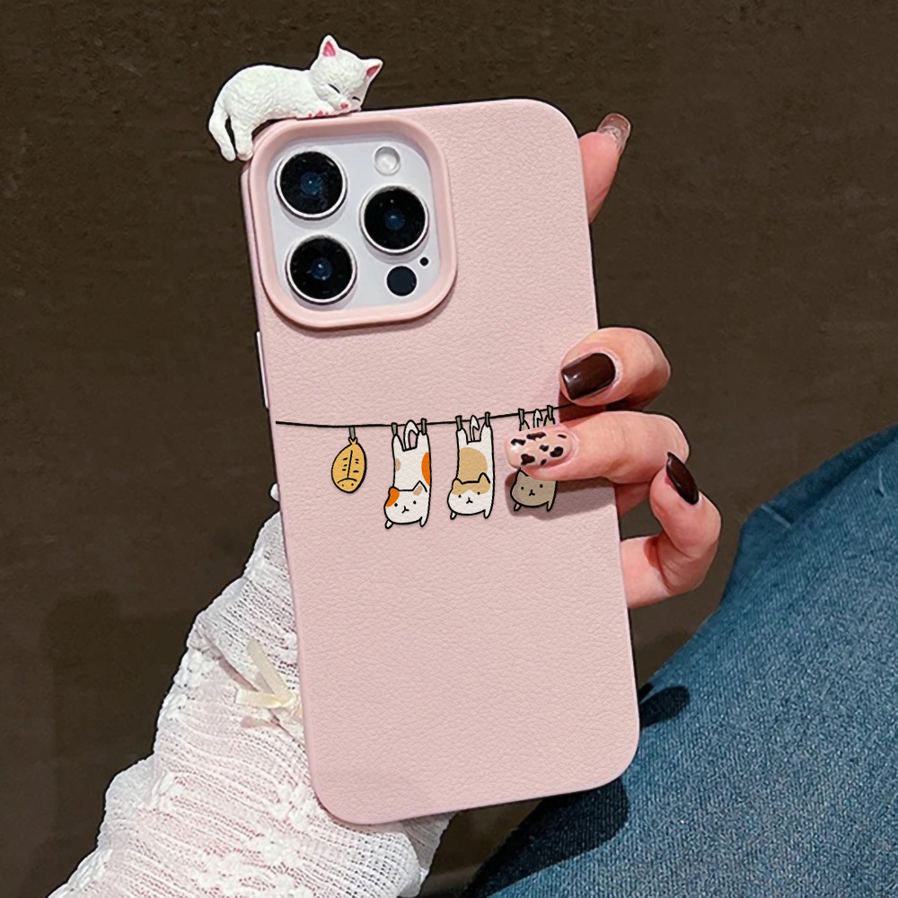 3D Cute Cartoon Cat Leather Ca - огляд і ціна Phone Cases Leather
