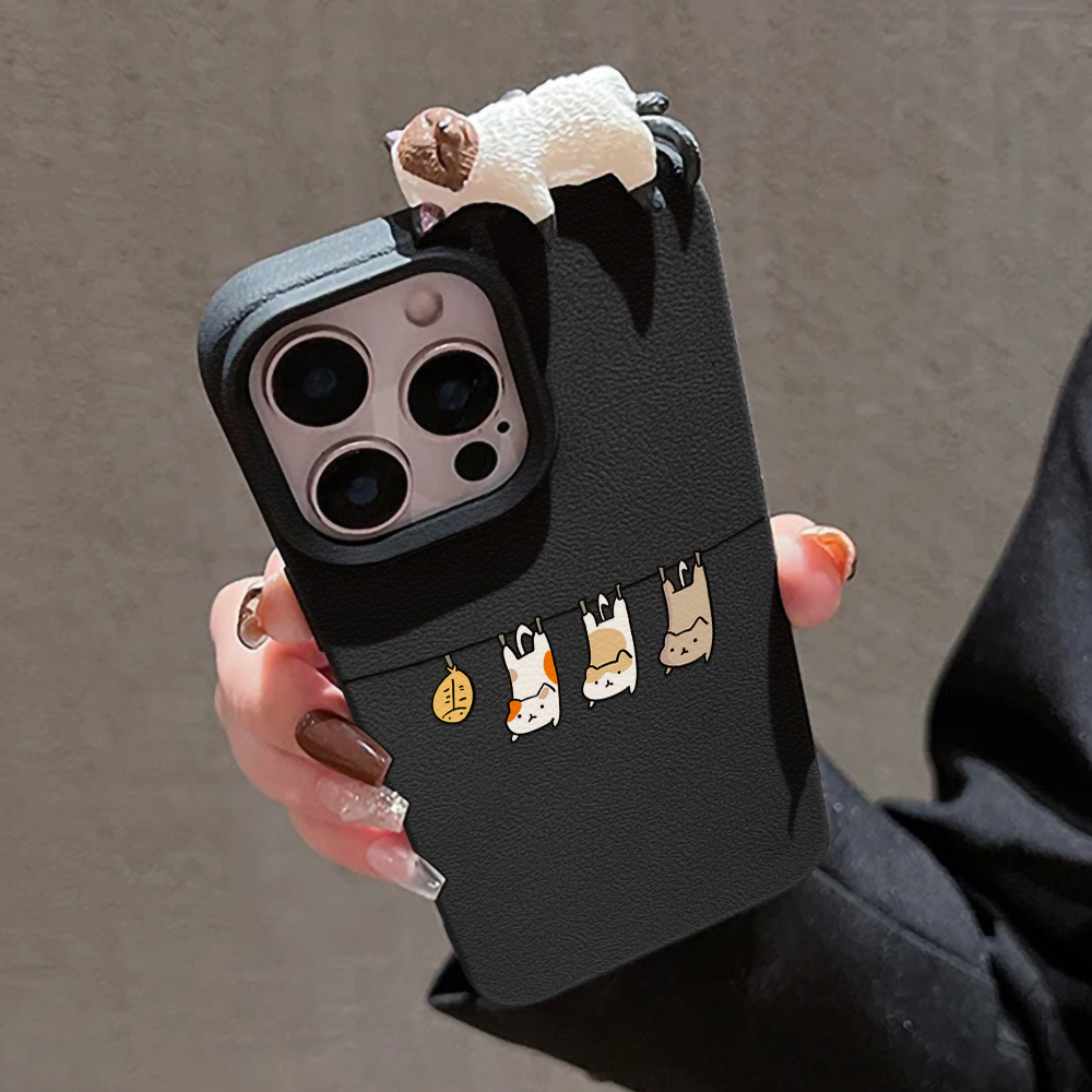 3D Cute Cartoon Cat Leather Ca - огляд і ціна Phone Cases Leather