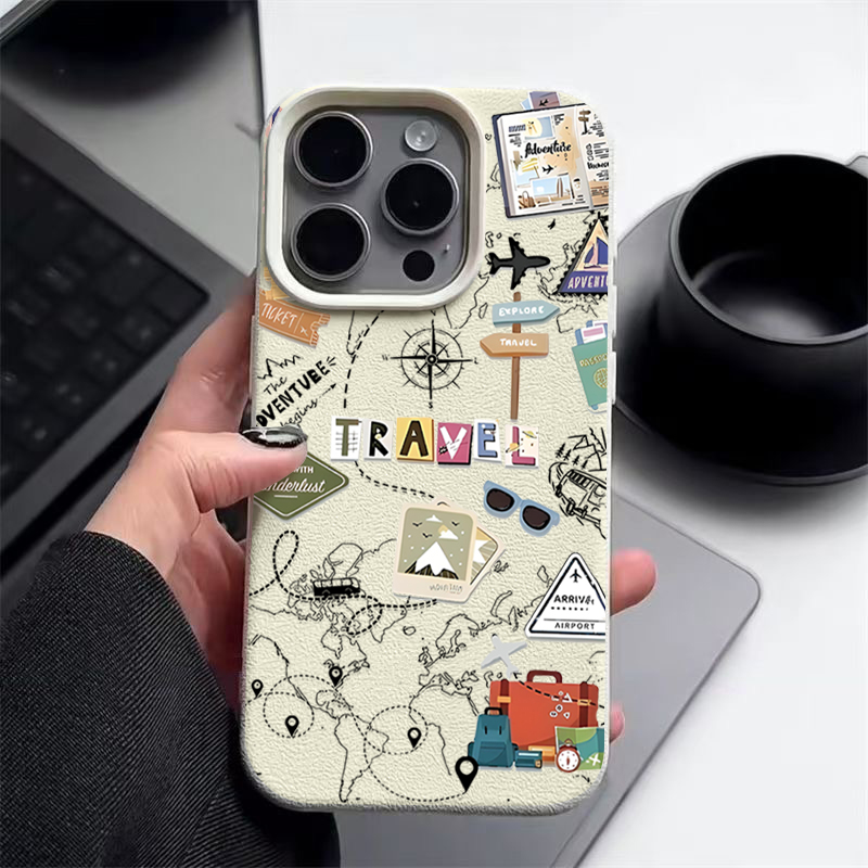 Travel Map Pattern Phone Case  - огляд і ціна Phone Cases Leather