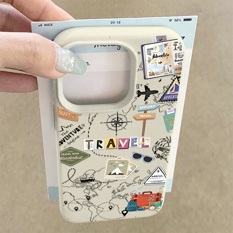 Travel Map Pattern Phone Case  - огляд і ціна Phone Cases Leather