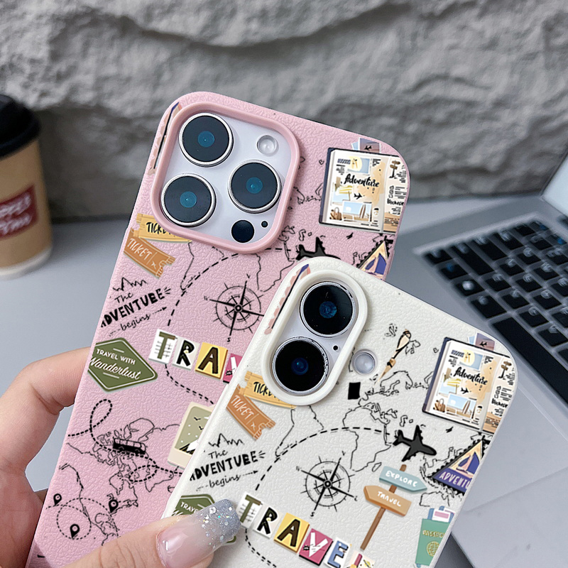 Travel Map Pattern Phone Case  - огляд і ціна Phone Cases Leather