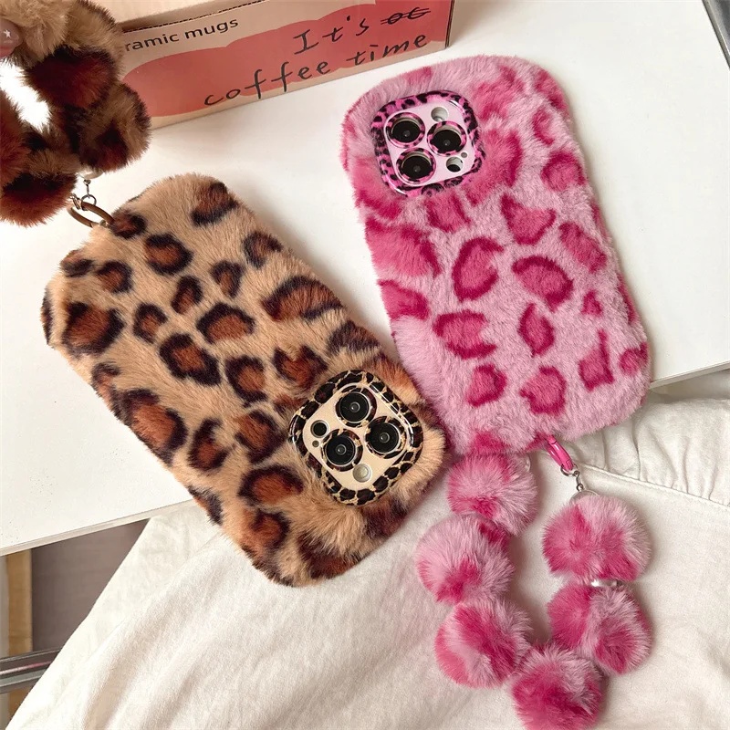 Fashion Leopard Furry Plush Le - огляд і ціна Phone Cases Leather