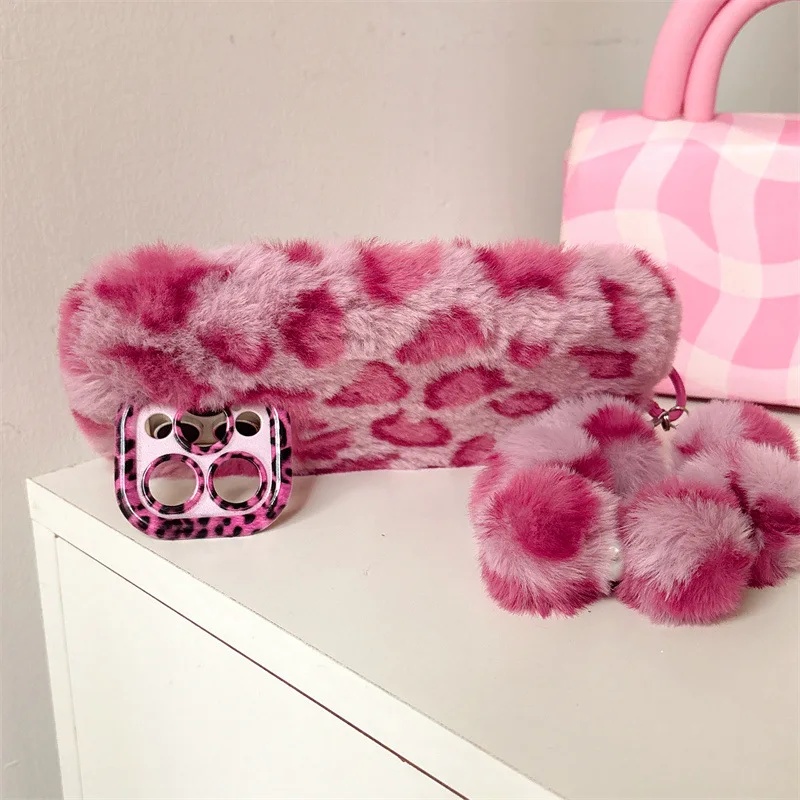 Fashion Leopard Furry Plush Le - огляд і ціна Phone Cases Leather