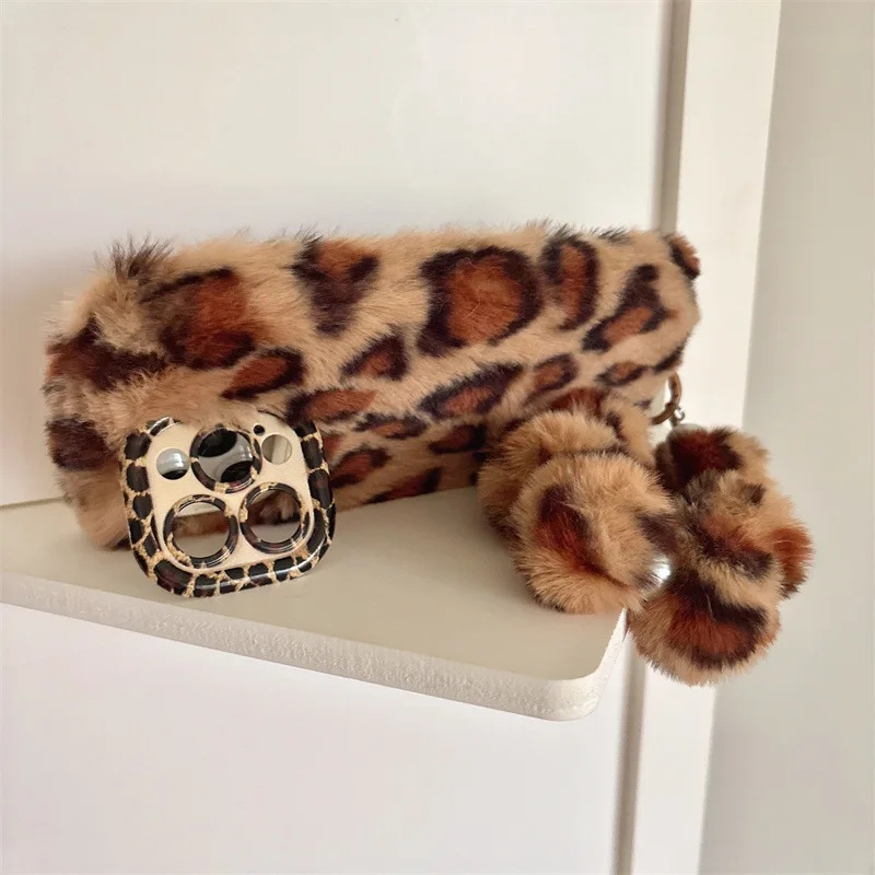 Fashion Leopard Furry Plush Le - огляд і ціна Phone Cases Leather