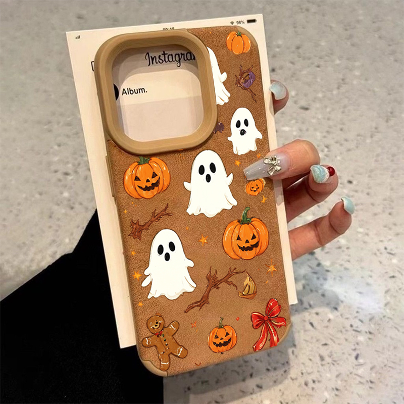 Halloween Cute Pumpkin Ghost P - огляд і ціна Phone Cases Leather