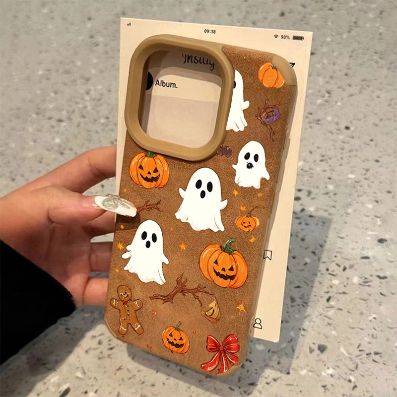 Halloween Cute Pumpkin Ghost P - огляд і ціна Phone Cases Leather