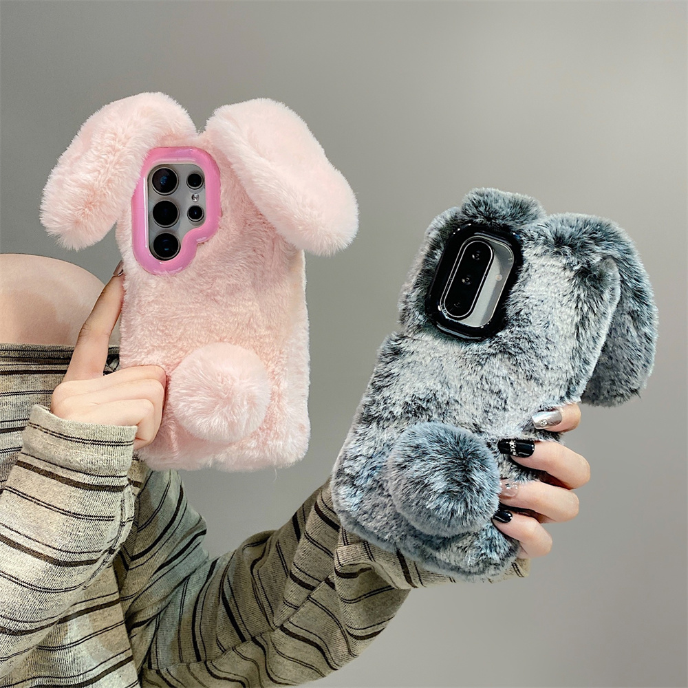Cute Rabbit Ears Fluffy Stand  - огляд і ціна Phone Cases Samsung S23
