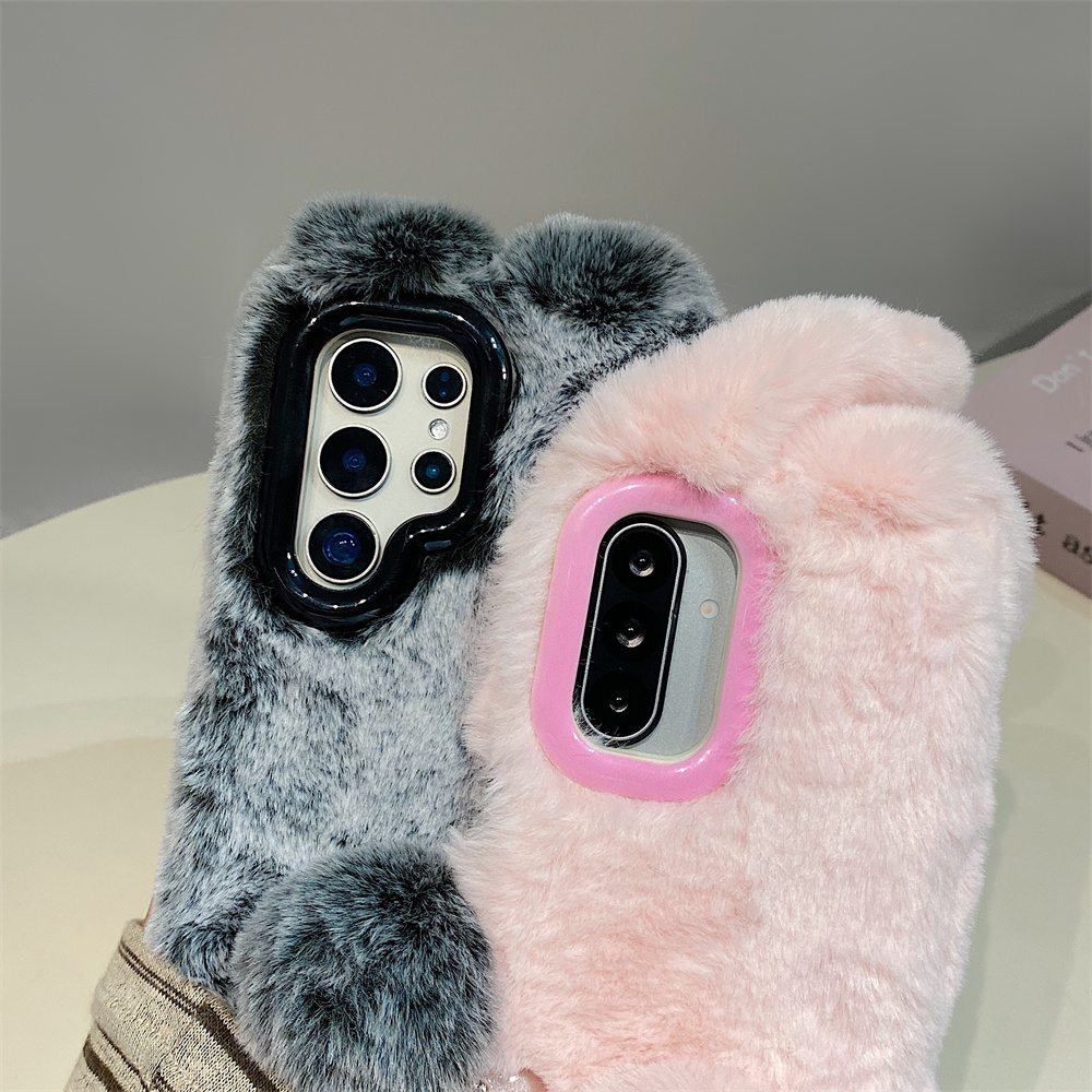 Cute Rabbit Ears Fluffy Stand  - огляд і ціна Phone Cases Samsung S23