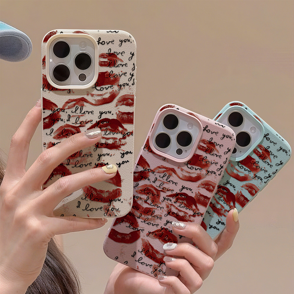 Bright Red Lips Leather Phone  - огляд і ціна Phone Cases Leather